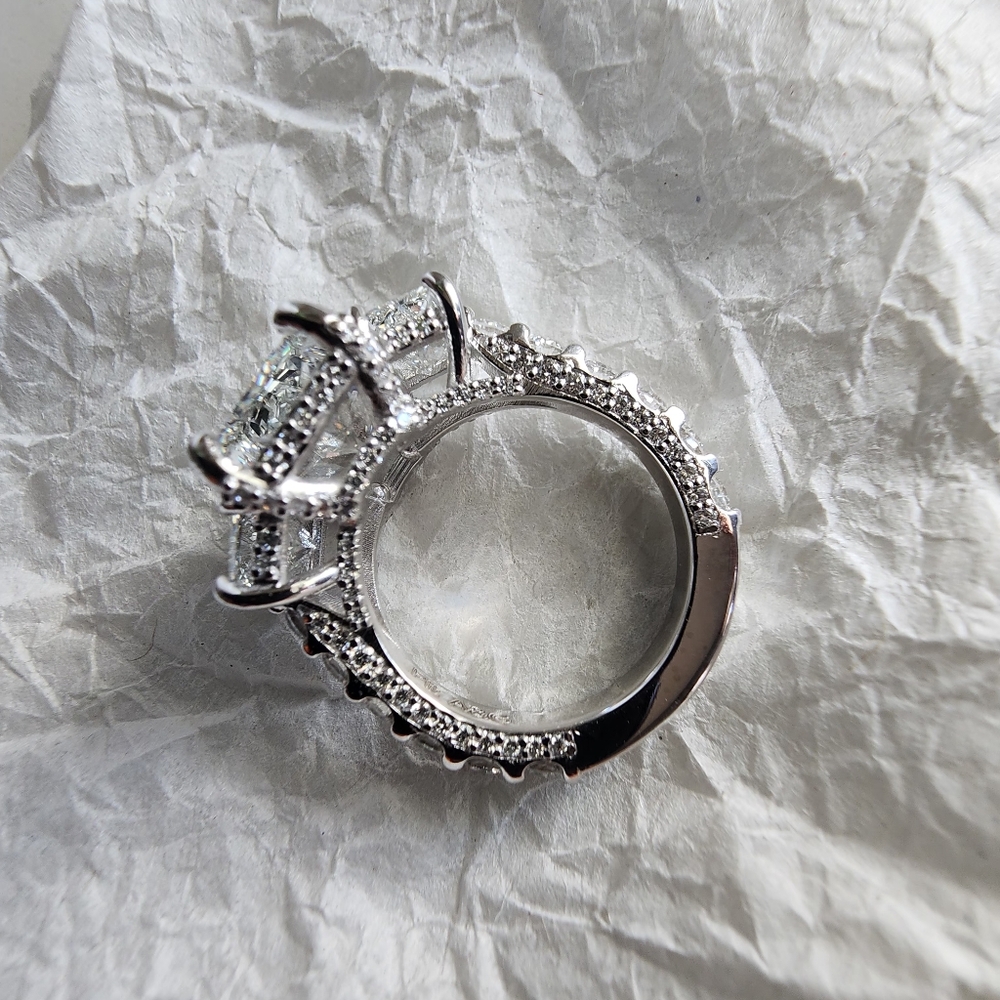 9.02 Total CT Lab Grown Platinum Engagement Ring  IGI Size 6 - Picture 4 of 16